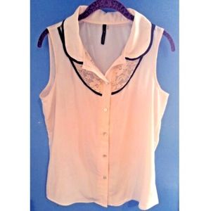 B Jewel Women's Top Blouse Lace Trim